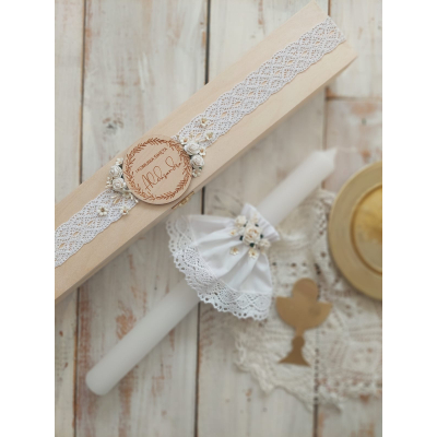 Świeca do komunii w personalizowanym pudełku